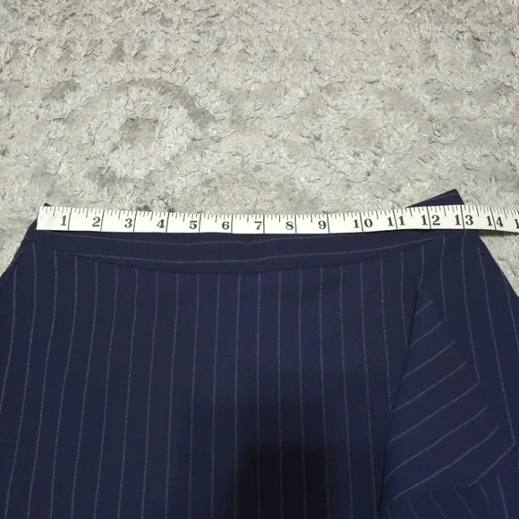BANANA REPUBLIC NWT Navy with White Pinstripe, Cascade A-line Skirt, 00P - Picture 8 of 14